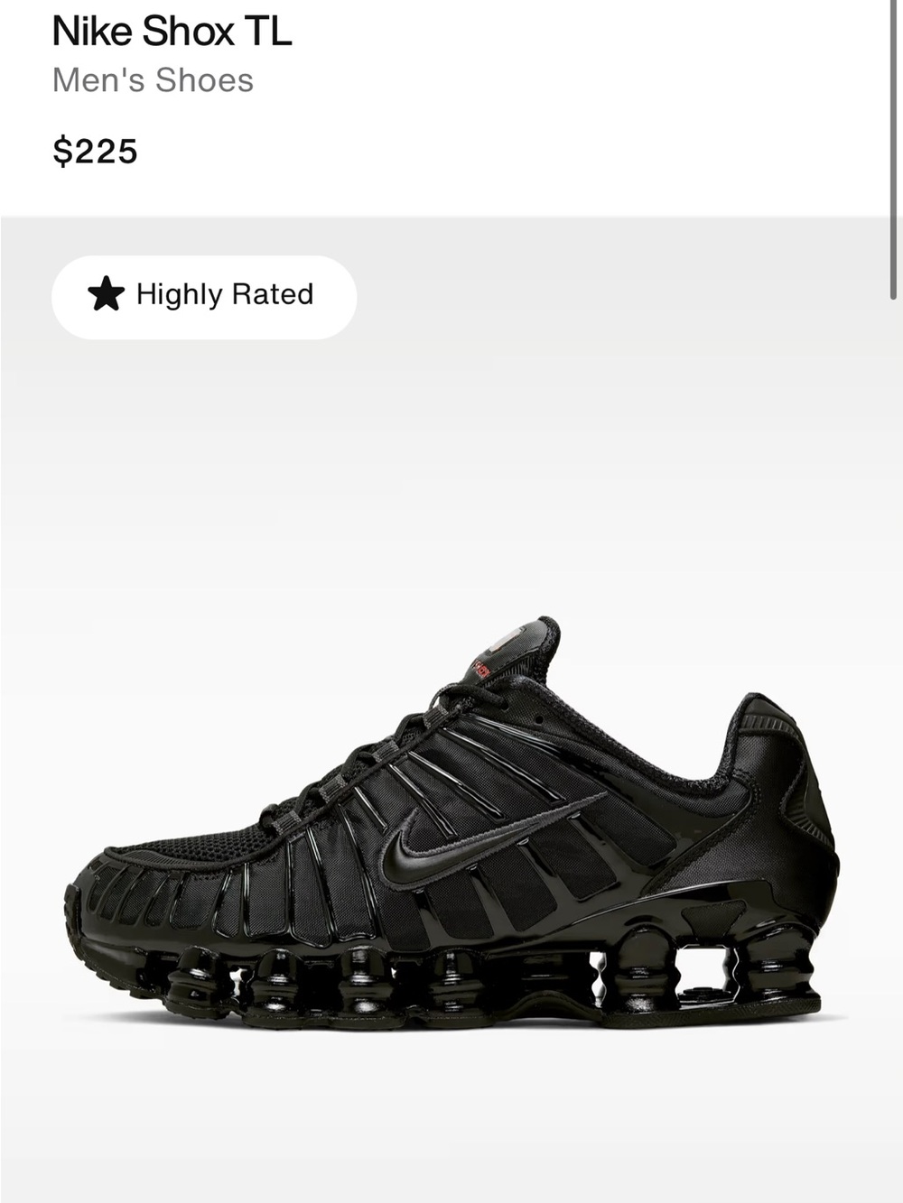 Nike Shox TL Men's Athletic Shoes - Black